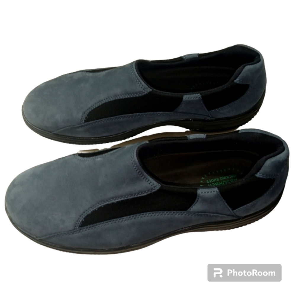Propet Woman's Denim Blue Slip On  Shock Absorbing Walking Shoe Size 9